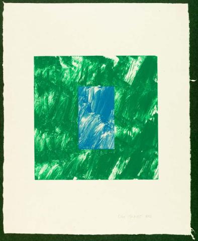 Artwork Green/Blue this artwork made of Colour monotype on Japanese Misumi-Kochi handmade paper, created in 1982-01-01