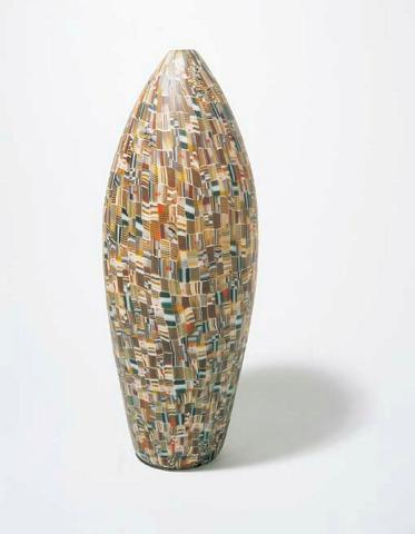 Artwork Vase:  Tulip #4 (from 'Vista' series) this artwork made of Kiln-formed murrhine glass, created in 1999-01-01