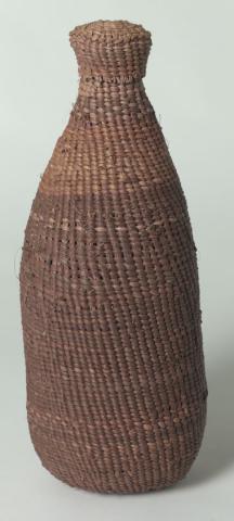 Artwork (Bottle form) this artwork made of Woven pandanus with traditional dyes, created in 2000-01-01