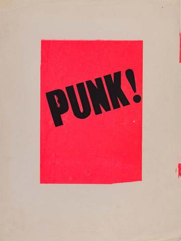 Artwork Punk this artwork made of Screenprint, printed in colour, from two stencils on paper, created in 1979-01-01