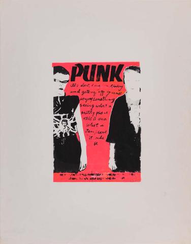 Artwork Punk this artwork made of Screenprint, printed in colour, from multiple stencils on paper, created in 1979-01-01