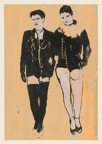 Artwork Two punks this artwork made of Screenprint, printed in colour, from multiple stencils on paper, created in 1979-01-01