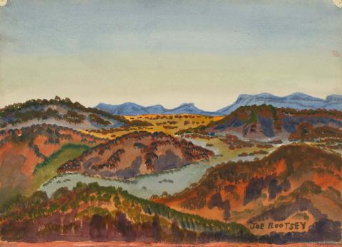 Artwork (Wakooka, inland from Barrow Point) this artwork made of Watercolour on paper, created in 1959-01-01