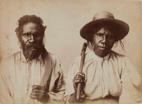 Artwork Queensland natives this artwork made of Albumen photograph on paper, created in 1890-01-01