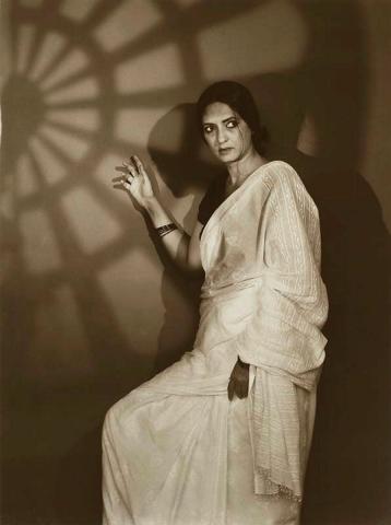 Artwork Bhayanaka (Fear) (from 'The Navarasa suite' from the 'Bombay Photo Studio' series) this artwork made of Gelatin silver photograph, sepia-toned on paper, created in 2000-01-01