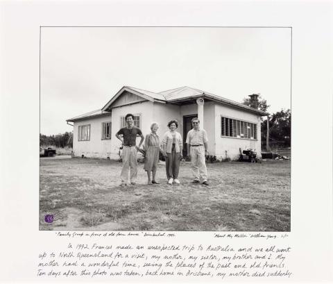 Artwork "Family group in front of old farmhouse." Dimbulah. 1992. (from 'About my mother' portfolio) this artwork made of Gelatin silver photograph