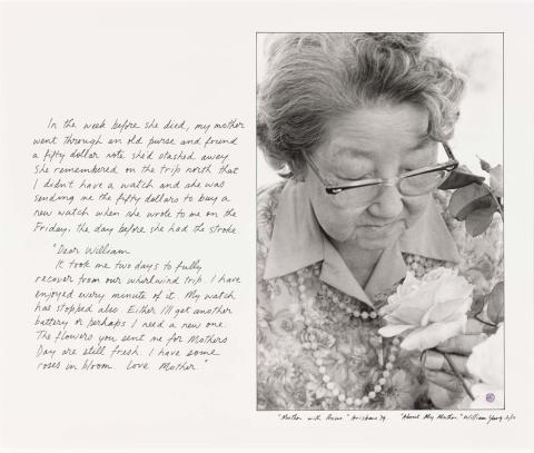 Artwork "Mother with roses." Brisbane '79. (from 'About my mother' portfolio) this artwork made of Gelatin silver photograph on paper, created in 2003-01-01