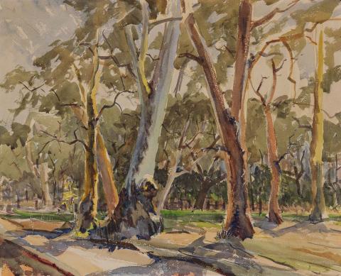 Artwork Brisbane outskirts this artwork made of Watercolour on paper, created in 1959-01-01