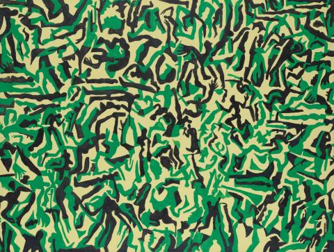 Artwork Camouflage this artwork made of Synthetic polymer paint on canvas, created in 2004-01-01