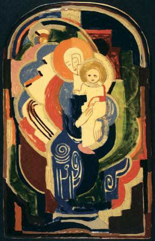 Artwork La Vierge et l'enfant Jésu this artwork made of Glazed earthenware, created in 1934-01-01