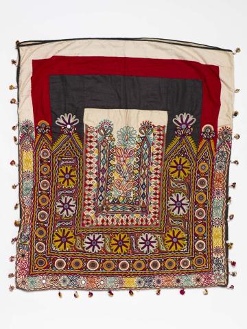 Artwork Large kothali (dowry bag) this artwork made of Cotton, mirrors, silk, beads