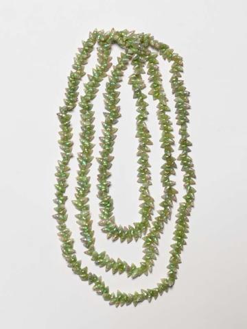 Artwork Green maireener necklace this artwork made of Green maireener shells threaded with double strength quilting thread, created in 2007-01-01