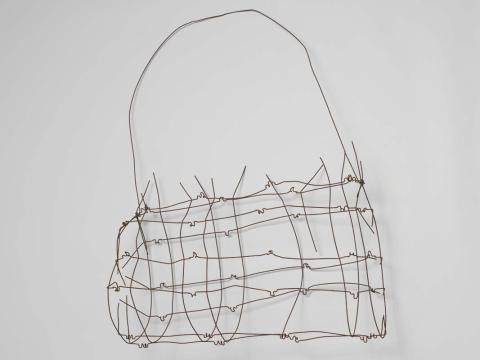 Artwork Narrbong (String bag) this artwork made of Rusted bed-base wire and tie wire
