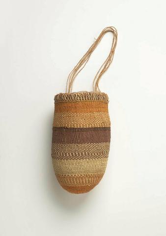 Artwork Mindirr (Conical basket) this artwork made of Twined pandanus palm leaf with natural dyes, created in 2006-01-01