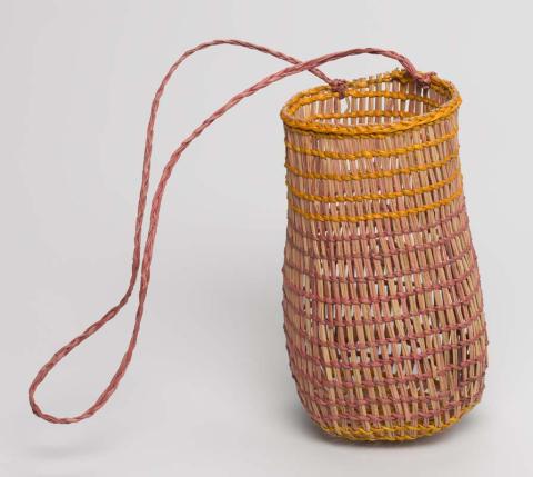 Artwork Kun-madj (Conical basket) this artwork made of Twined pandanus palm leaf with natural dyes, created in 2007-01-01