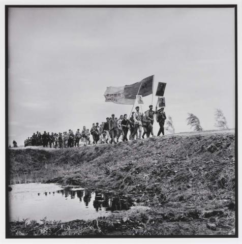 Artwork Writers and artists march through Wuchang County in Heilongjiang province, 18 August 1968 (from 'Red-colour news soldier' portfolio) this artwork made of Digital print on Hahnemühle Digital Fine Art 100% cotton rag acid-free paper, created in 1968-01-01