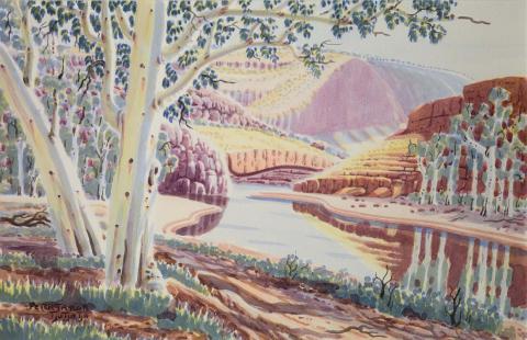 Artwork Ormiston Gorge this artwork made of Watercolour on paper, created in 2007-01-01