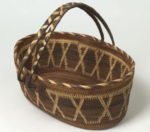 Artwork Basket this artwork made of Coil-woven Kusapa fibre and natural dyes