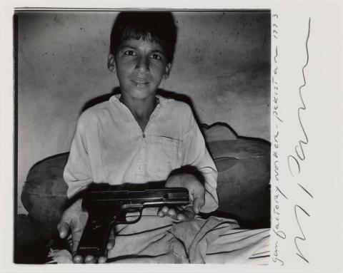 Artwork Child worker, gun factory, Pakistan (from 'Indian Ocean Journals') this artwork made of Gelatin silver photograph on paper, created in 1993-01-01