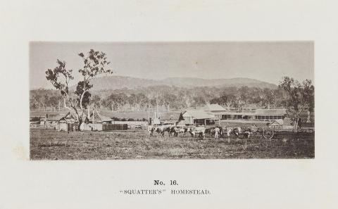 Artwork (Squatter's homestead) (no. 16 from 'Images of Queensland' series) this artwork made of Autotype on paper, created in 1864-01-01