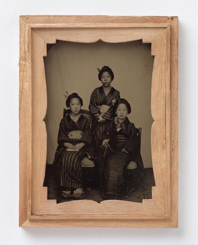 Artwork Portrait of three young girls in their finest dress this artwork made of Ambrotype