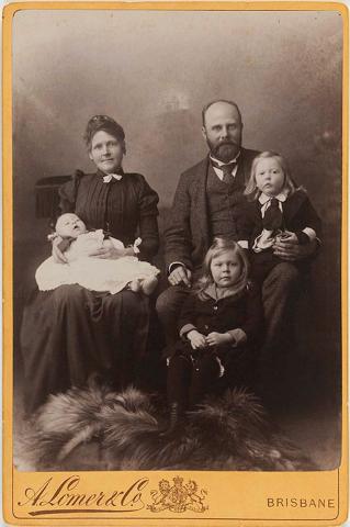 Artwork (Family group) this artwork made of Albumen photograph on paper mounted on card
