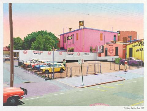 Artwork First jobs, parking cars 1981 (from 'First jobs' series) this artwork made of Archival pigments