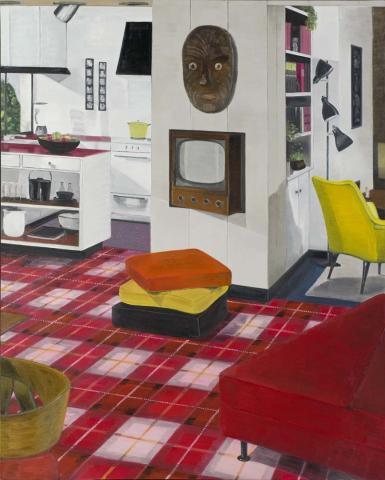 Artwork Untitled (from 'Lounge Room Tribalism' series) this artwork made of Oil on canvas, created in 2010-01-01