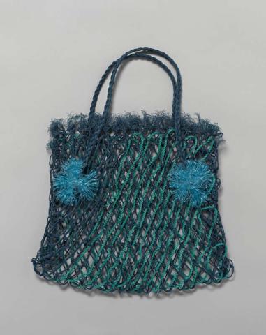 Artwork Ghost net gear bag (blue flowers) this artwork made of Woven reclaimed acrylic fishing net, created in 2009-01-01