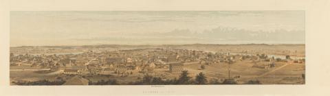 Artwork Brisbane in 1872 this artwork made of Chromolithograph on paper, created in 1875-01-01