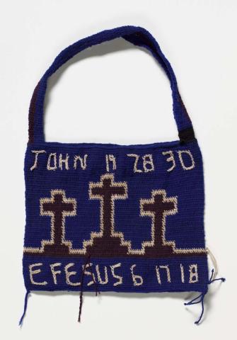 Artwork John Efesus this artwork made of Bilum: looped commercial yarns, created in 2011-01-01