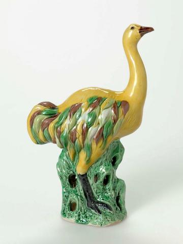 Artwork Figure of a goose this artwork made of Porcelain, sancai-style glaze, created in 1900-01-01