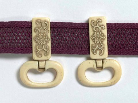 Artwork Pair of belt purse rings with chrysanthemum design this artwork made of Carved ivory, created in 1775-01-01