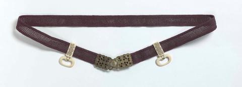 Artwork Courtier's belt for high ranking official this artwork made of Woven hemp, silk, brass, created in 1880-01-01