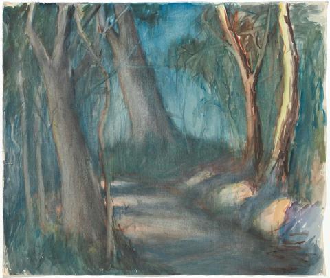 Artwork Rock and shaded path this artwork made of Watercolour on paper, created in 1940-01-01