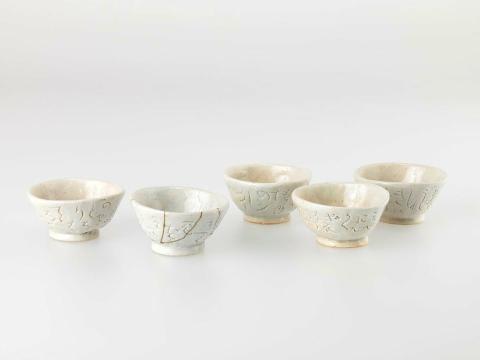 Artwork Sencha cups this artwork made of Hand-built stoneware, glazed, incised calligraphy, created in 1873-01-01