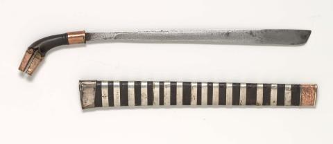 Artwork Amanremu sword this artwork made of Dark-horn hilt, silver, suasa (gold, copper alloy), wood, created in 1800-01-01