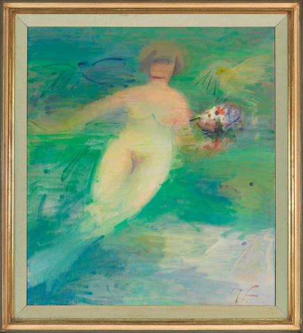 Artwork Mermaid as bride this artwork made of Oil on canvas on panel, created in 1971-01-01