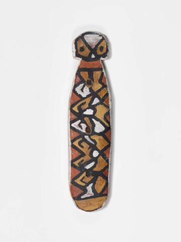 Artwork Bagu (Firestick figure) (North Queensland rainforest area) this artwork made of Carved softwood with natural pigments, created in 1930-01-01