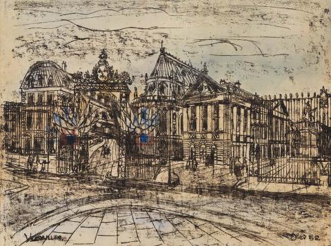 Artwork Versailles this artwork made of Monotype and watercolour