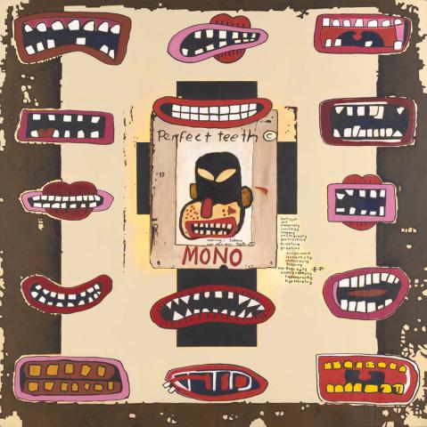 Artwork Notes to Basquiat: Perfect Teeth this artwork made of Synthetic polymer paint on canvas, created in 2000-01-01