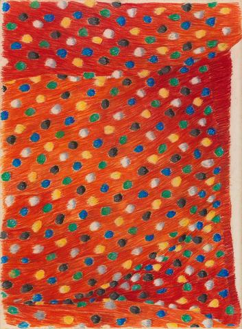 Artwork Red knitting this artwork made of Pastel on Arches paper, created in 1981-01-01