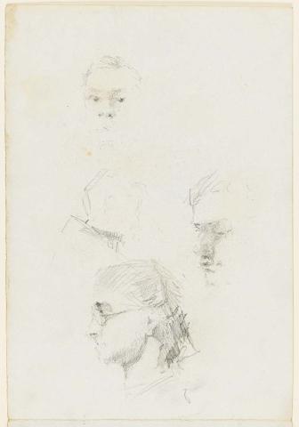 Artwork Portrait studies this artwork made of Pencil on paper, created in 1914-01-01