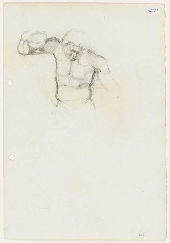 Artwork Study for figure with cymbals drawn from the cast this artwork made of Pencil on paper, created in 1915-01-01