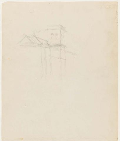 Artwork Sketch of side view of Erneton this artwork made of Pencil on paper, created in 1915-01-01