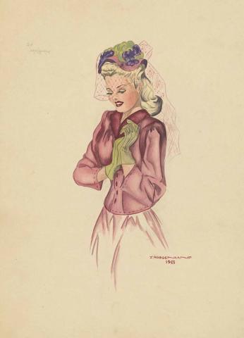Artwork Pink blouse this artwork made of Watercolour on paper, created in 1943-01-01
