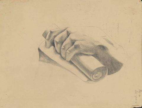 Artwork Study of hands this artwork made of Watercolour on paper, created in 1946-01-01