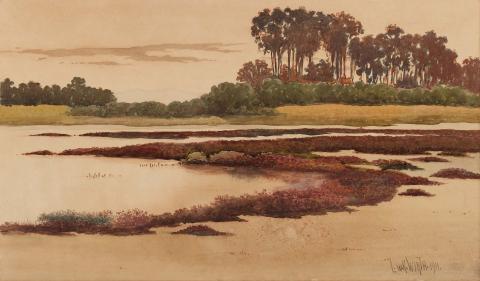 Artwork Saltwater lagoon this artwork made of Watercolour on paper, created in 1911-01-01