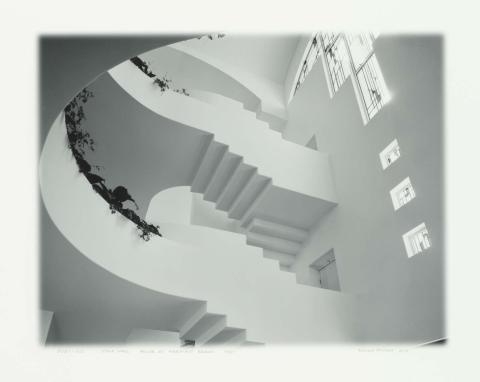 Artwork Stair hall, house at Mermaid Beach this artwork made of Black-and-white digital print