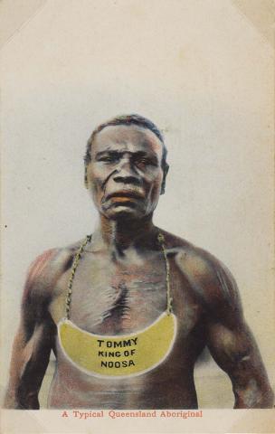 Artwork Tommy King of Noosa this artwork made of Colourised postcard, created in 1897-01-01